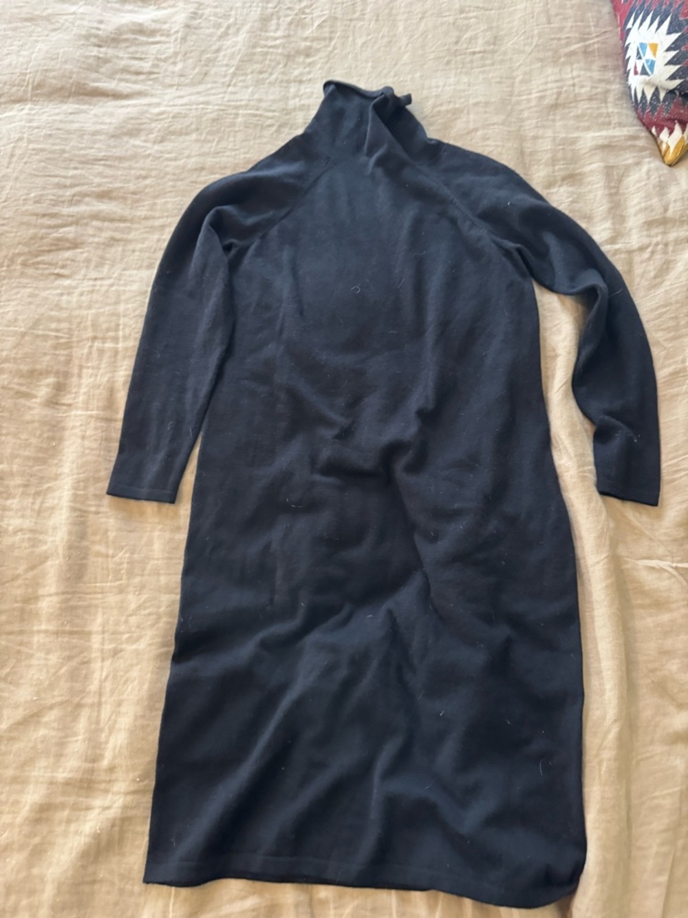 Classic Black Turtleneck Midi Dress - Elegant Everyday Knit